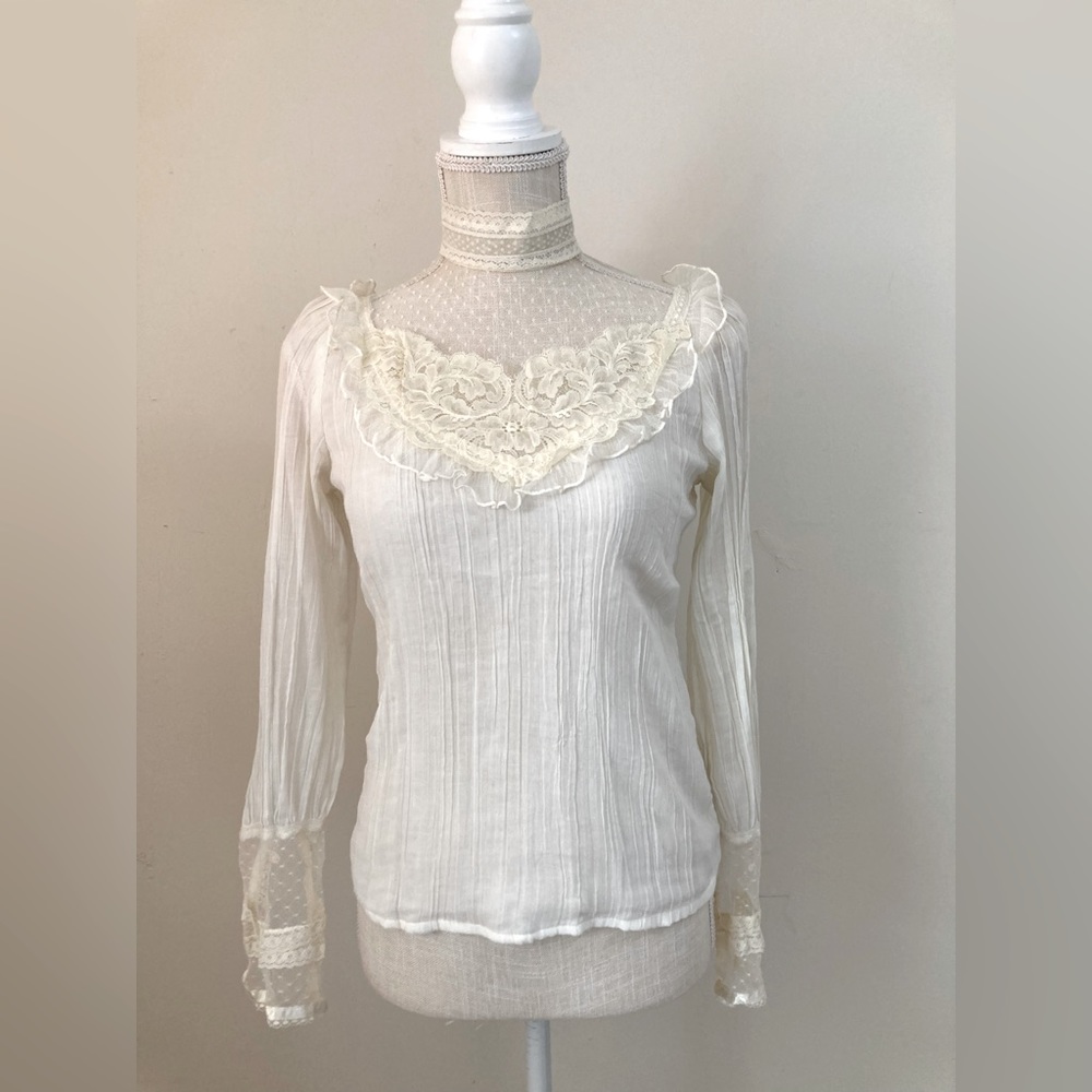 80’s Victorian style gauzy blouse, Jessica’s Gunnies